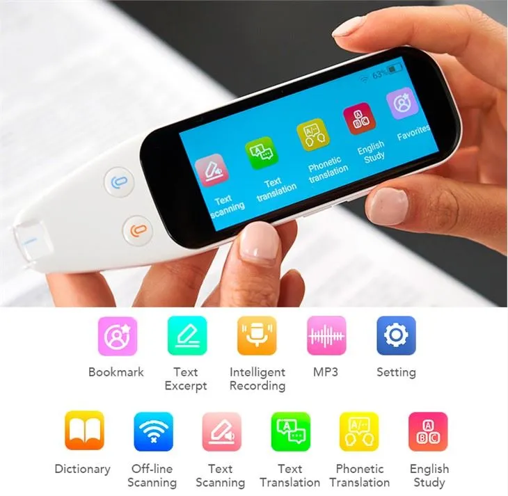3.46 انچ ٹچ اسکرین اسکین لینگویج ٹرانسلیٹر ڈیوائس